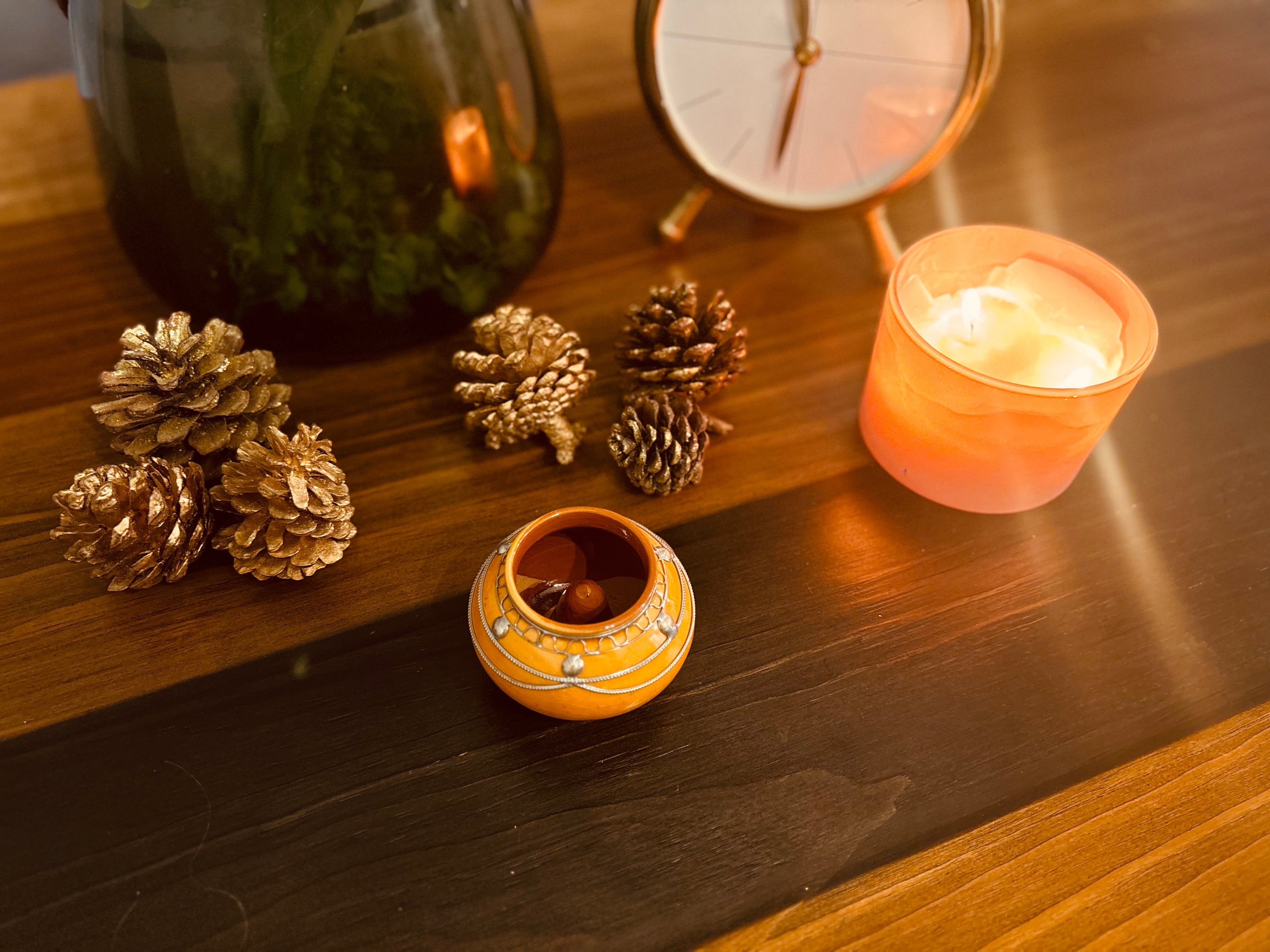 Atlas Maple Kasbah Table Ashtray with a round ceramic design and intricate pattern, perfect for indoor or outdoor use.