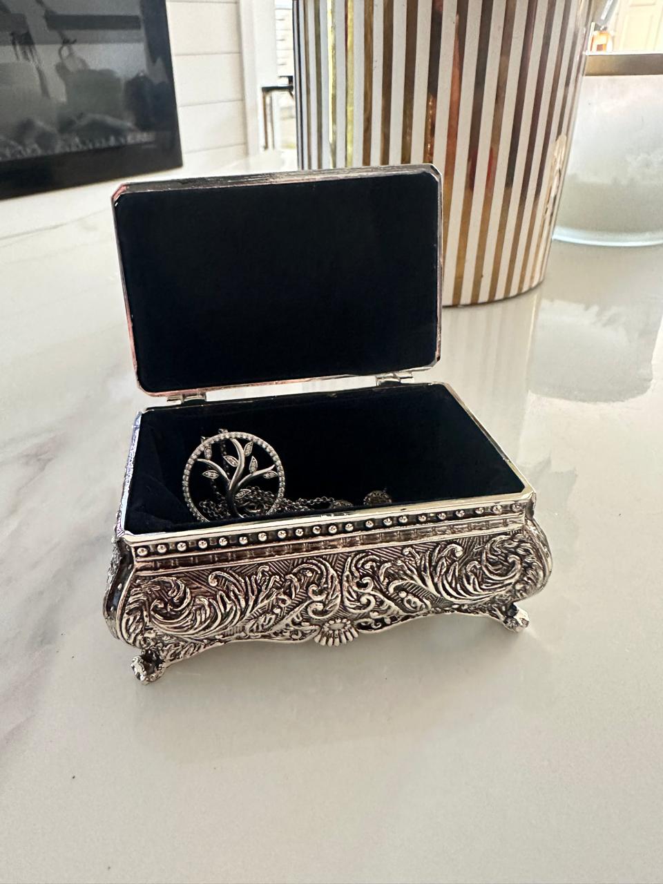 Vintage Silver Filigree Jewelry Box