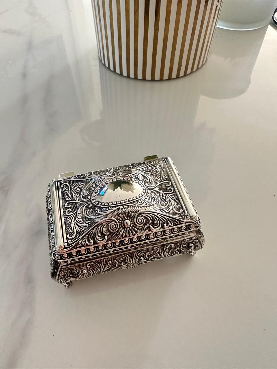 Vintage Silver Filigree Jewelry Box