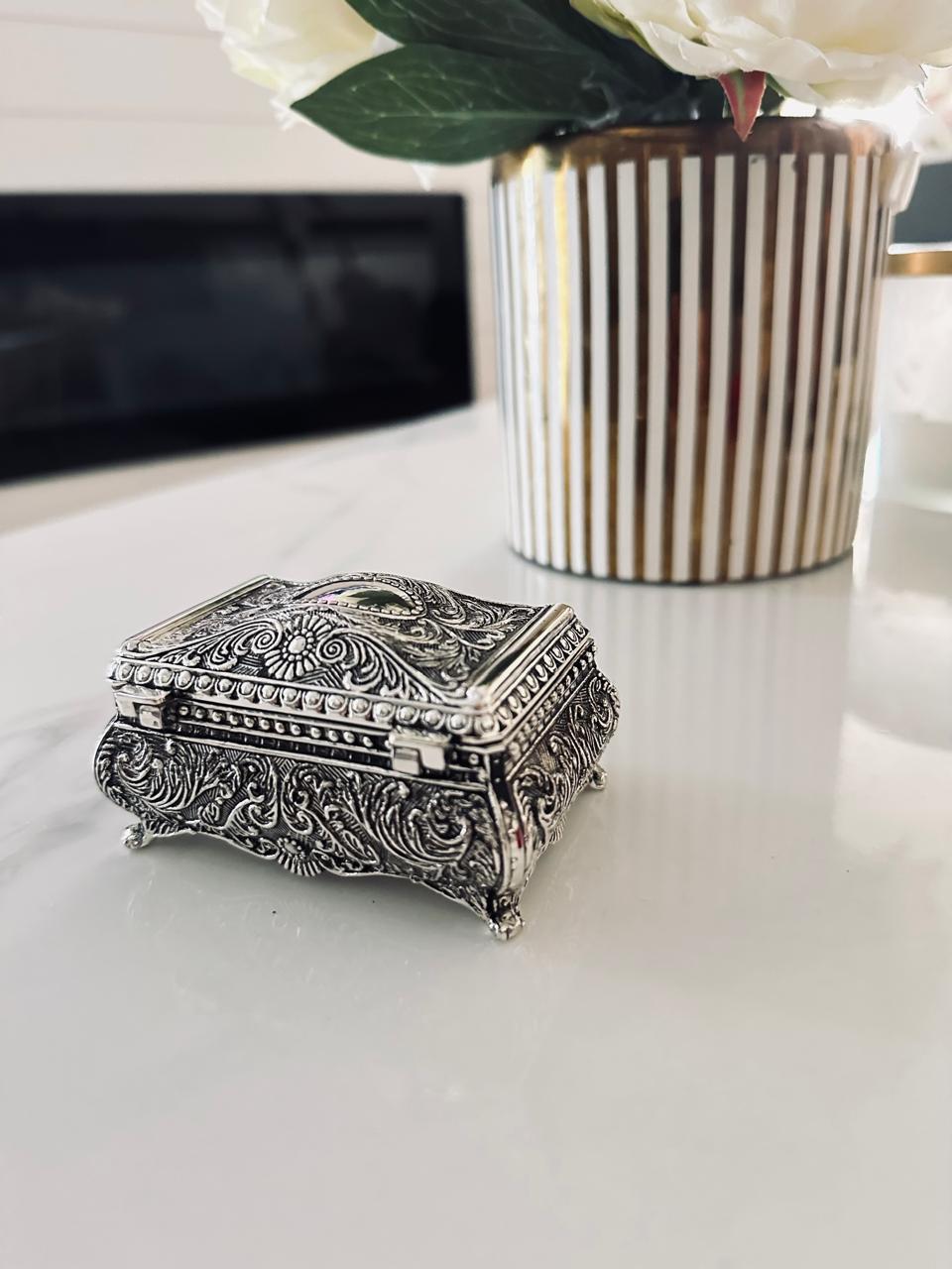 Vintage Silver Filigree Jewelry Box